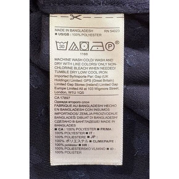 Banana Republic Women Dillion Classic Fit Blouse Sz S Navy Ruffles Work Feminine - Picture 7 of 7